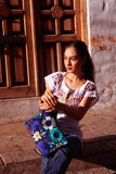 Package of 25 Handmade Floral Embroidered Mexican Clutch Crossbody Bags