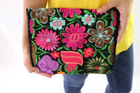 Package of 25 Handmade Floral Embroidered Mexican Clutch Crossbody Bags