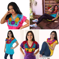 Package of 10 Handmade Mexican Zinacantan Blouses