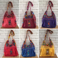 Package of 10 Handmade Embroidered Morral Mexican Bags