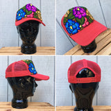 Package of 10 Mexican Floral Embroidered Trucker Hats