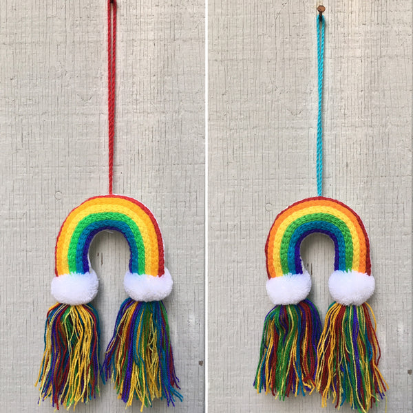 Package of 12 Handmade Mexican Rainbow Pom Poms
