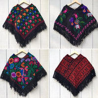Package of 5 Handmade Embroidered Mexican Ponchos - Punto de Cruz