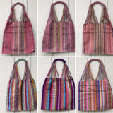 Package of 10 Handmade Mexican Stripped Tote Bags