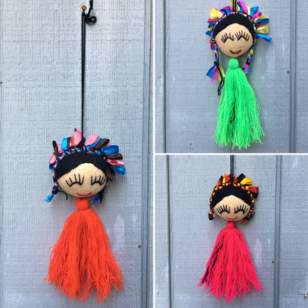 Package of 12 Handmade Mexican Maria Doll Pom Poms