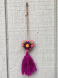 Package of 12 Handmade Mexican Mini Heart Pom Poms