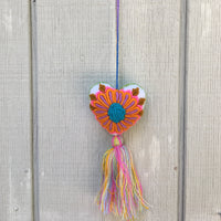 Package of 12 Handmade Mexican Heart Pom Poms