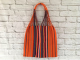 Package of 10 Handmade Mexican Stripped Tote Bags