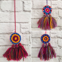 12 Handmade Mexican Embroidered Pom Poms